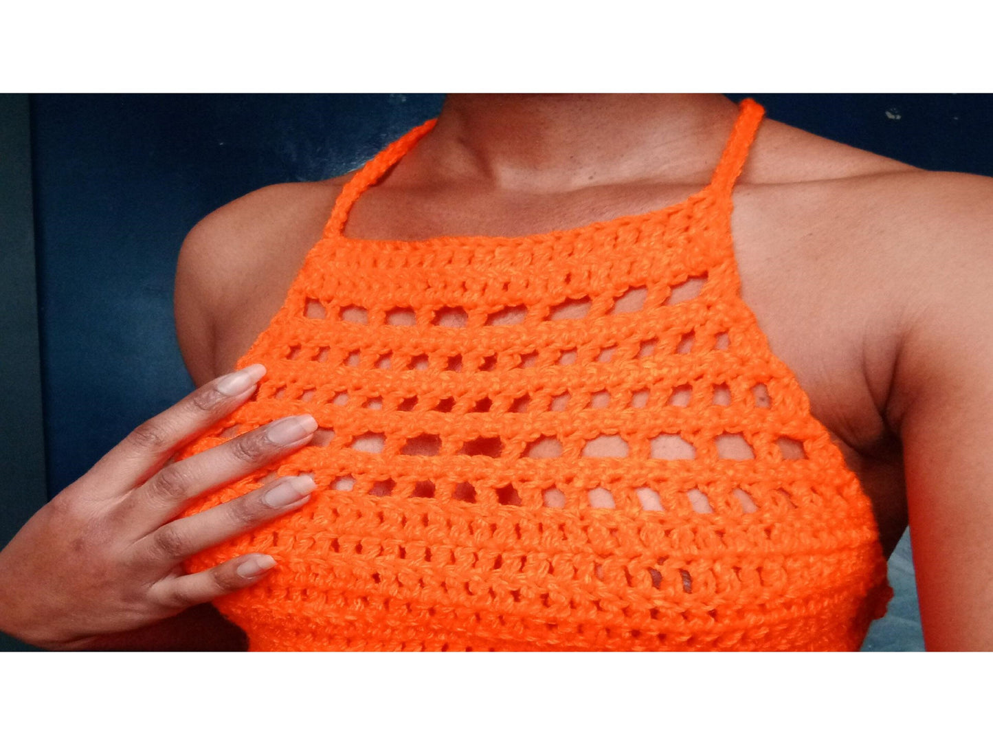 Crochet halter top pattern, Crochet high neck top pattern, Halter top, Crochet criss cross top