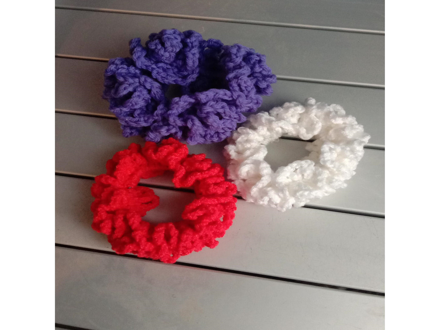 Crochet scrunchies - Crochet scrunchie pattern, Hair ties with rubber band