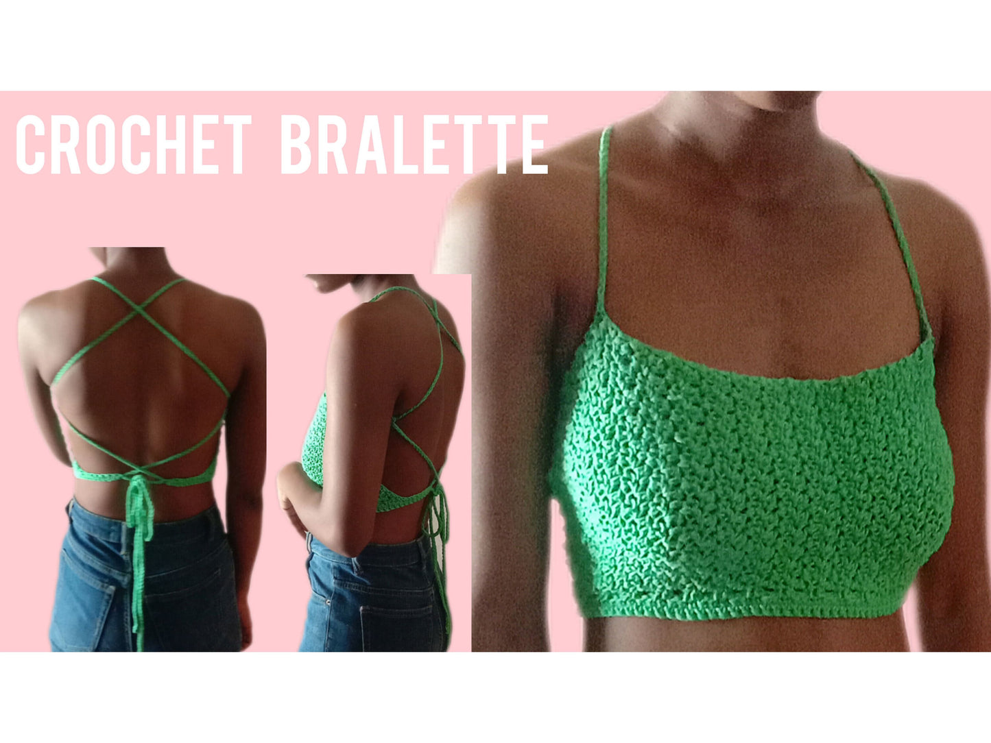 Easy crochet bralette top pattern