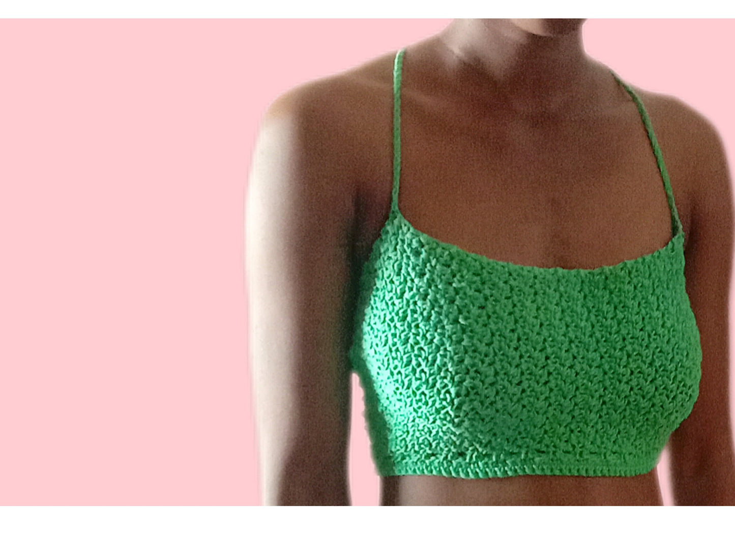 Cute minimalist crochet bralette top,  Cotton crop top, Handmade summer top