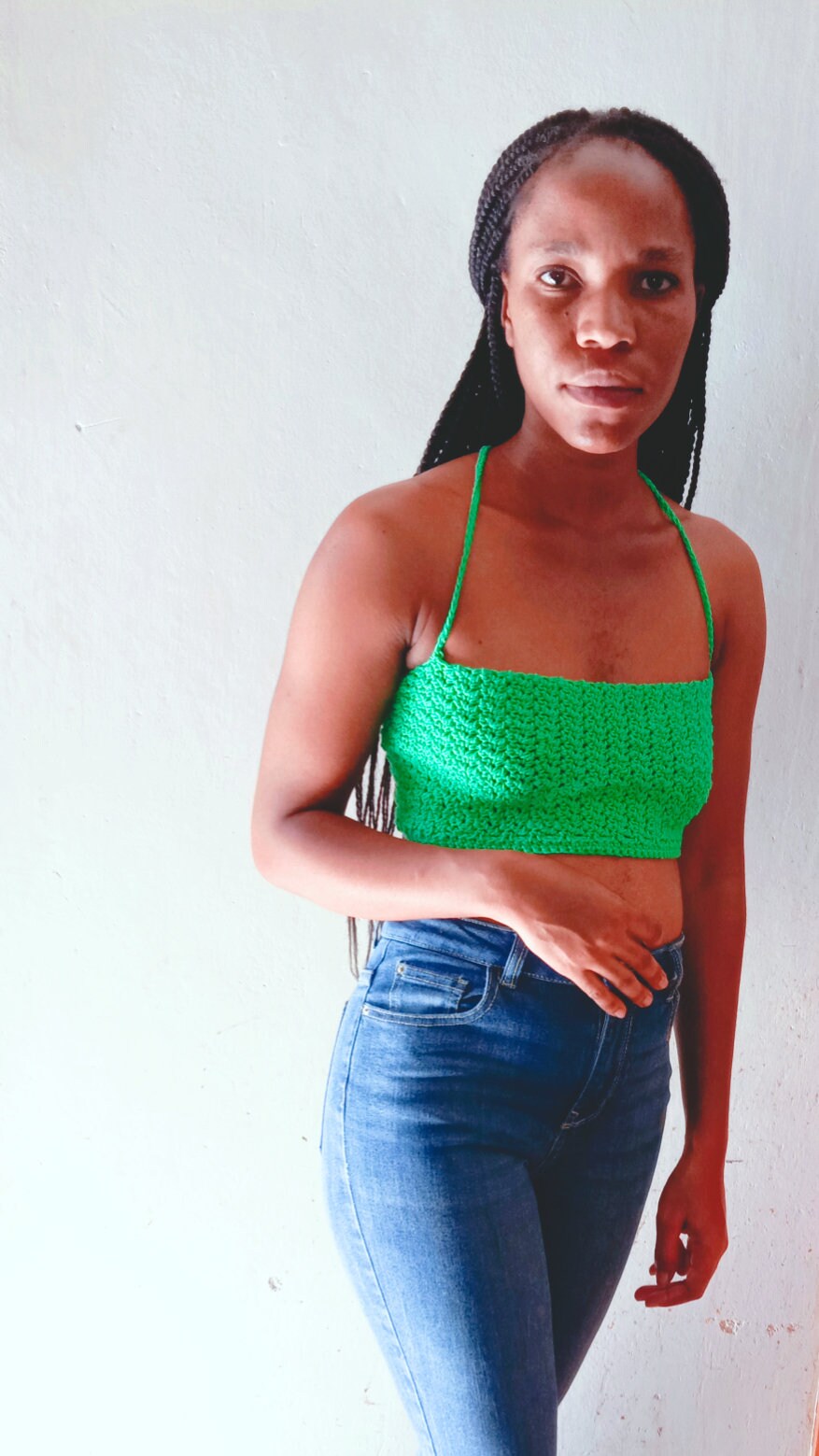 Cute minimalist crochet bralette top,  Cotton crop top, Handmade summer top