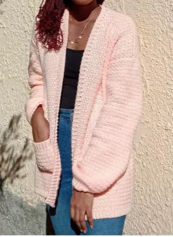 Crochet lightweight cardigan with pockets, Crochet sweater for her, Handmade cardigan, Knitted cardigan